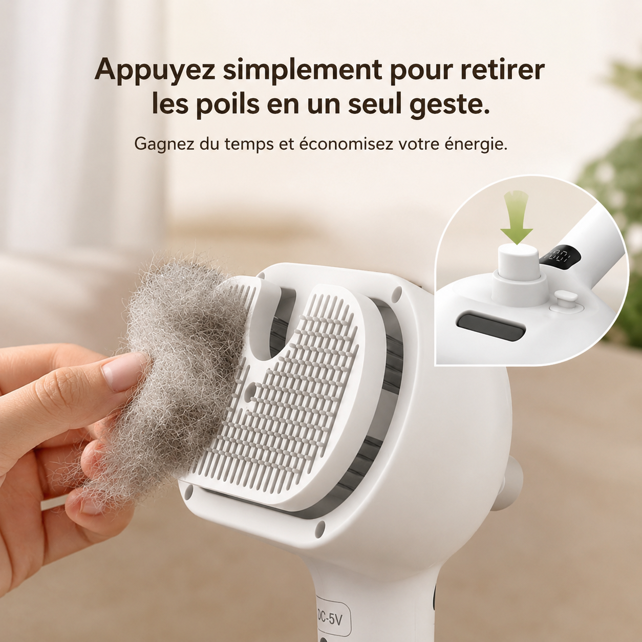 Loomi™ | Brosse vapeur anti poils pour chiens & chats