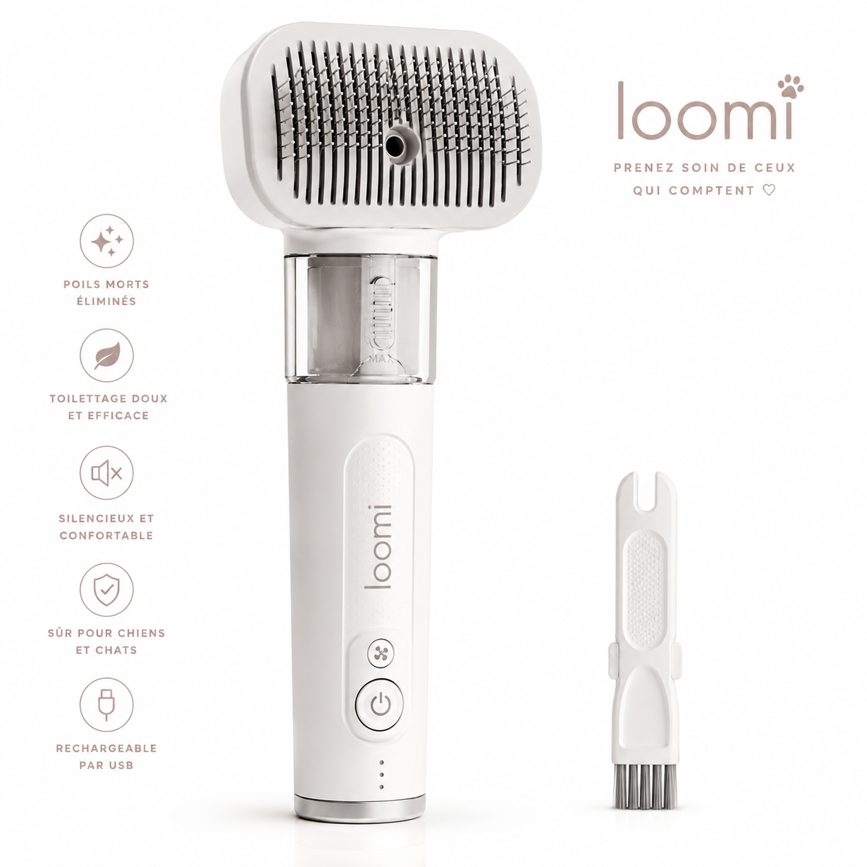 Loomi™ FurComb - Peigne Démêlant Électrique pour Chiens & Chats