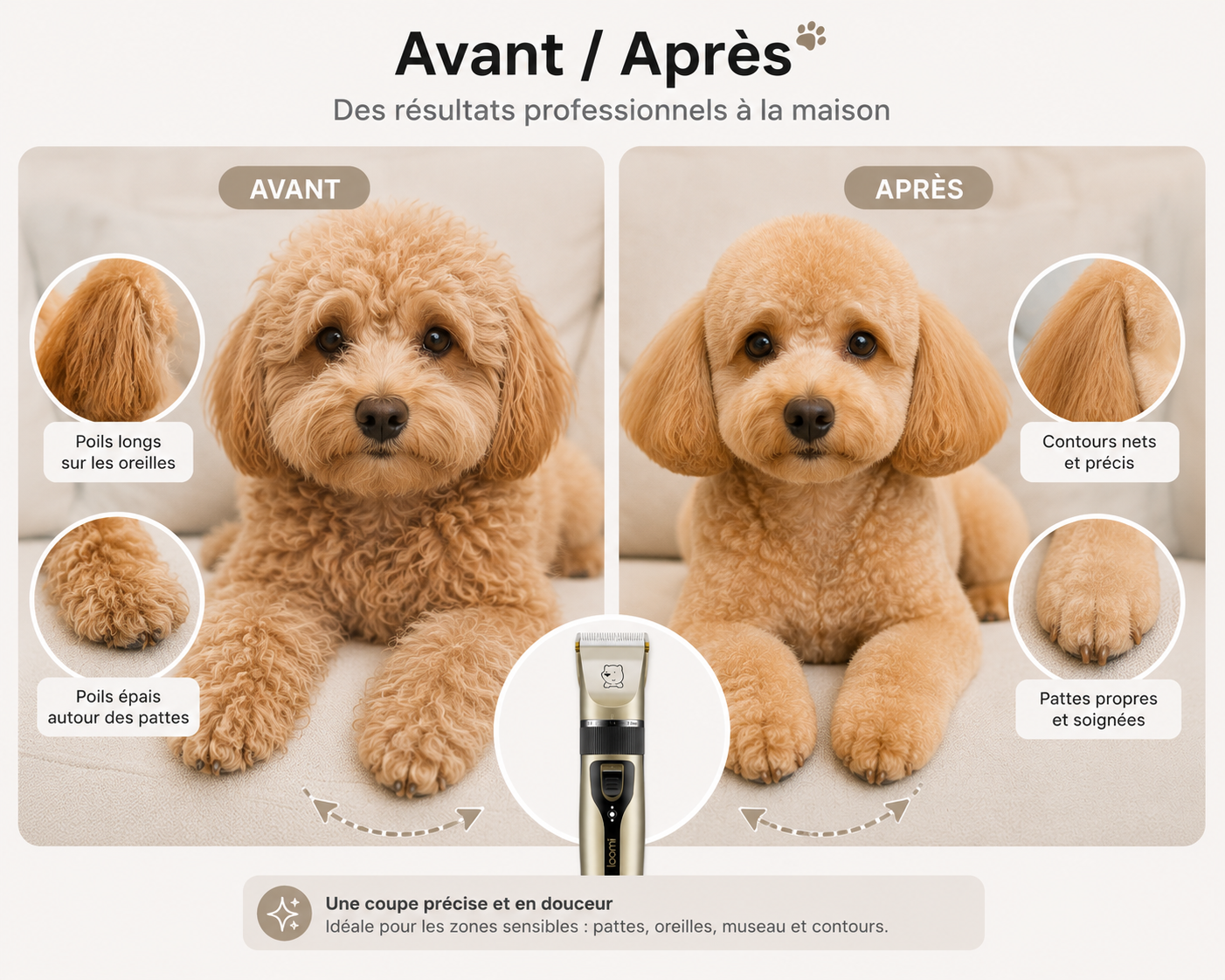 Loomi™ ClipPro – Tondeuse Électrique de Toilettage pour Chiens & Chat