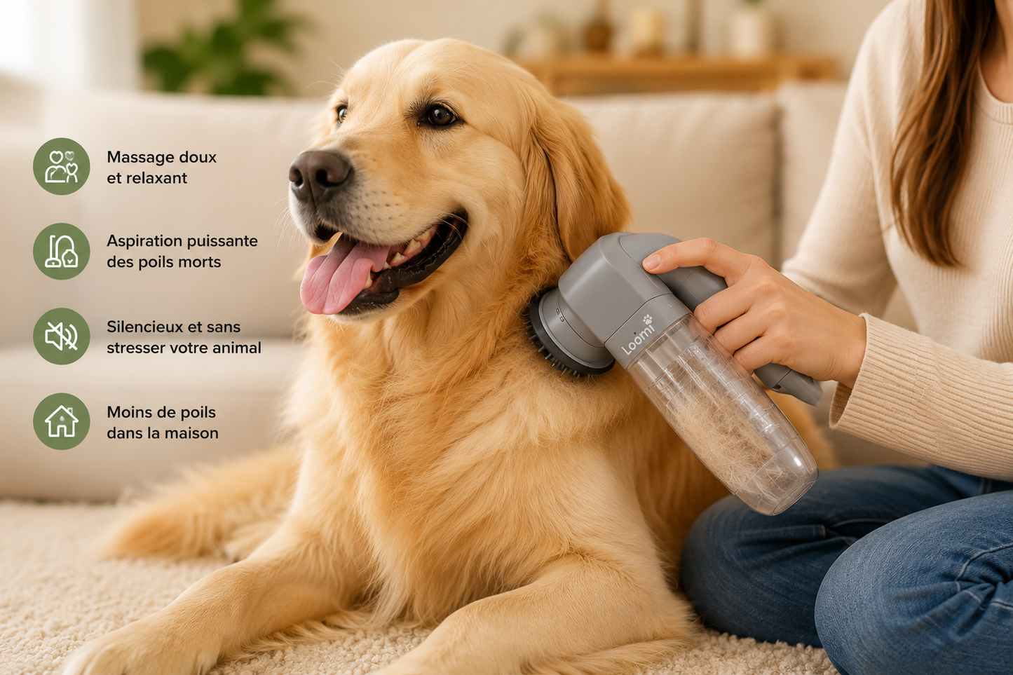 Loomi™ GroomVac - Aspirateur de Toilettage pour Chiens & Chats